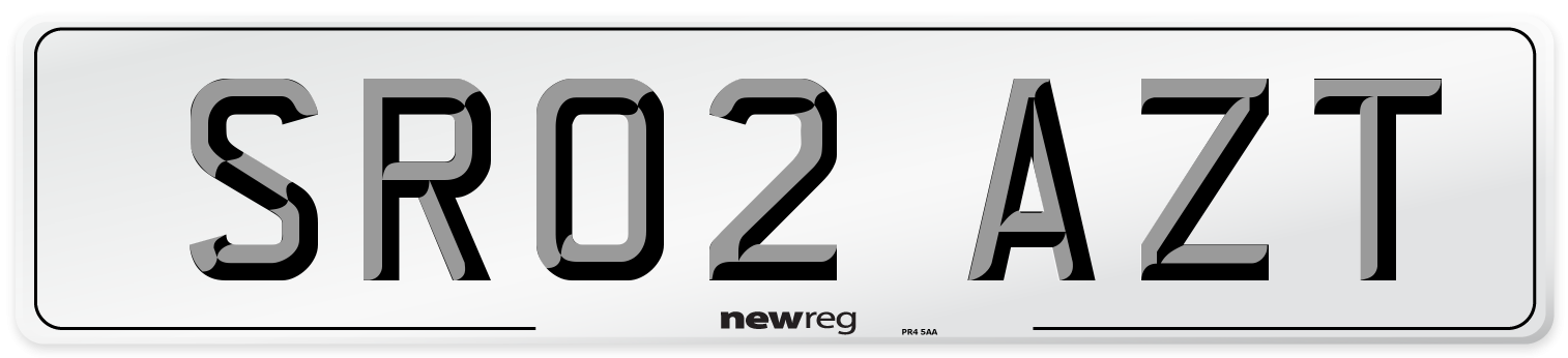 SR02 AZT Number Plate from New Reg